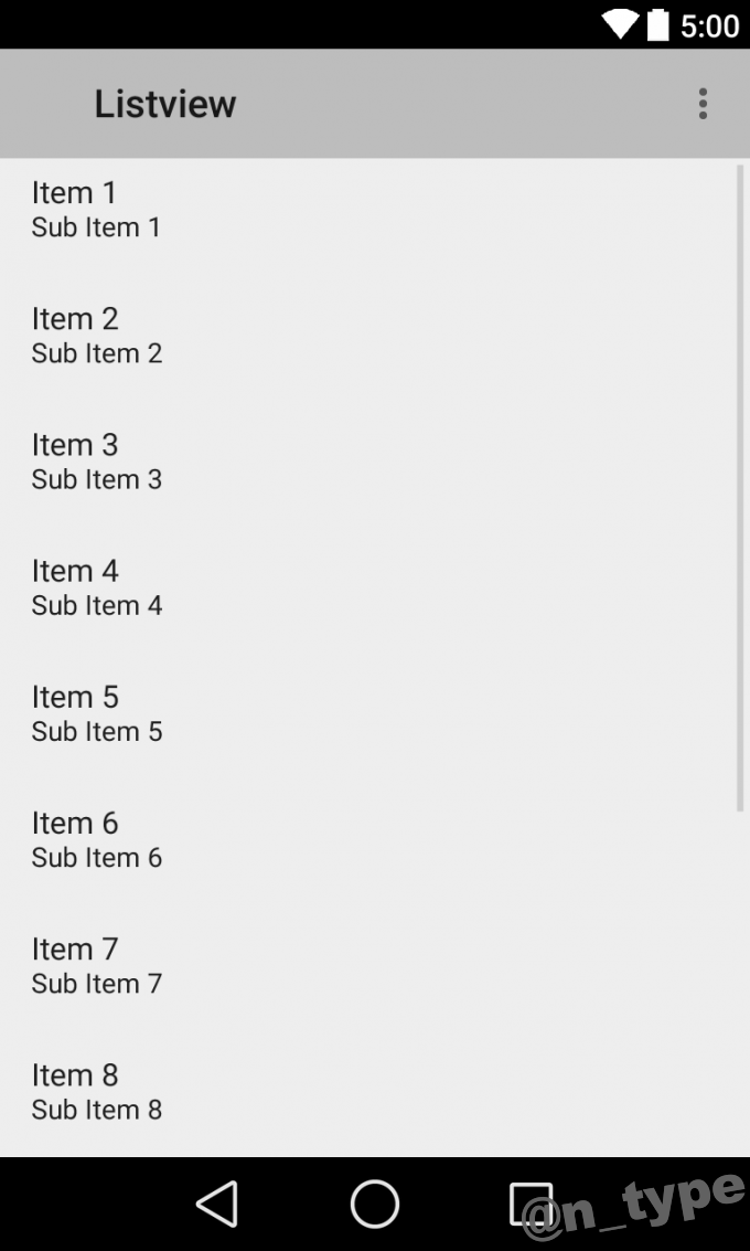 android-listview-simple-list-item-1-n-type
